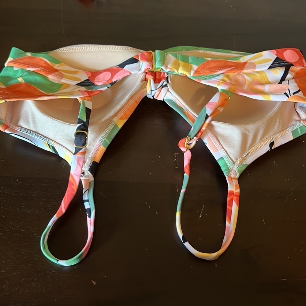 Kona Sol tropical leaves V-Neck Knot Bikini Top and Hipster Bottom medium - Picture 11 of 14